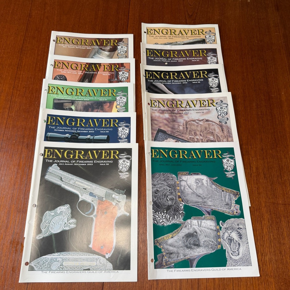 FEGA The Engraver Journal of Firearms Engraving 10 Issue Lot 2002-2004 Vintage